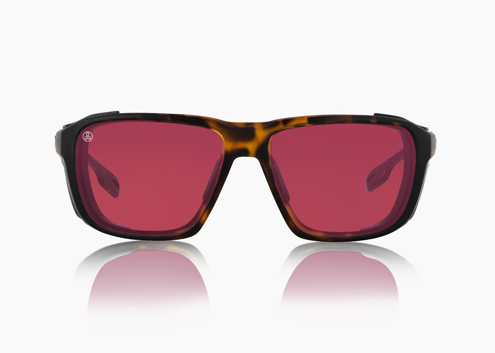 matte tortoise|red sunset mirror