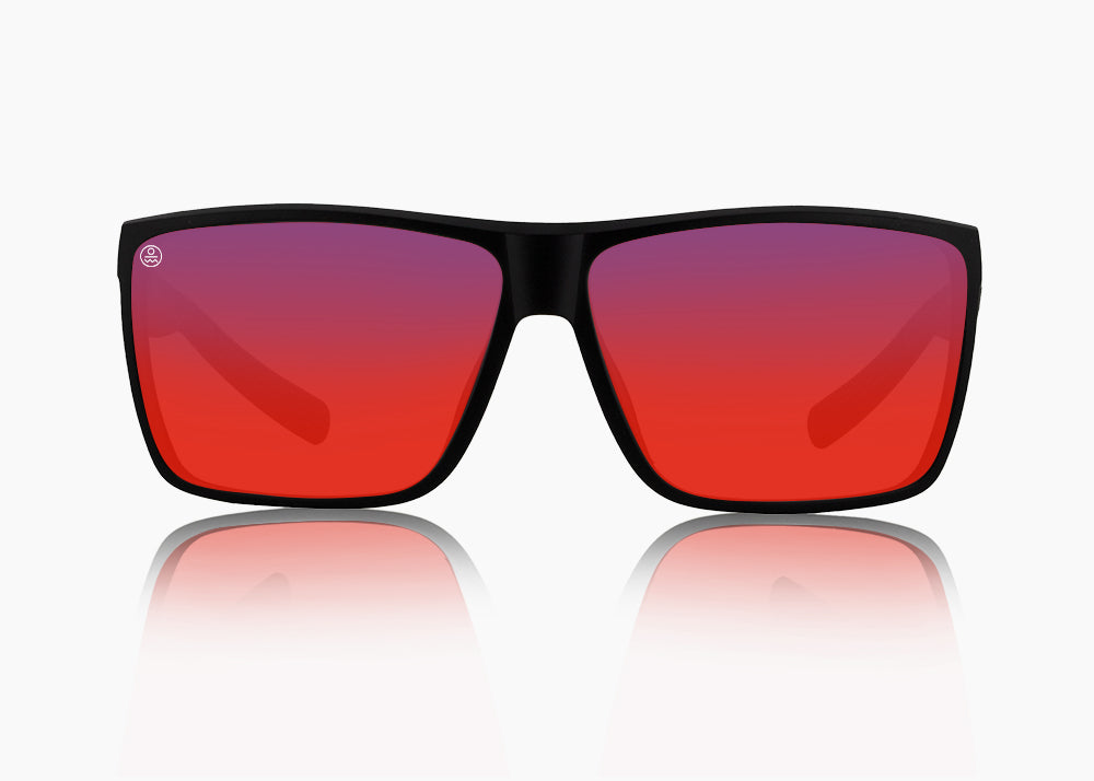 matte black|red sunset mirror