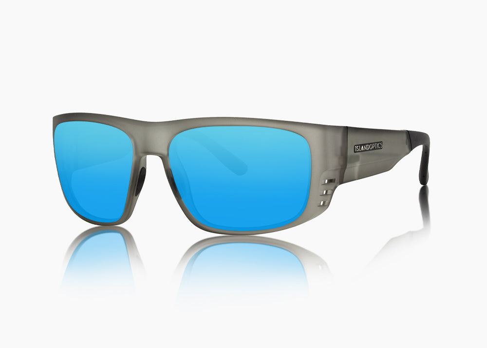 matte translucent gray|blue flash mirror
