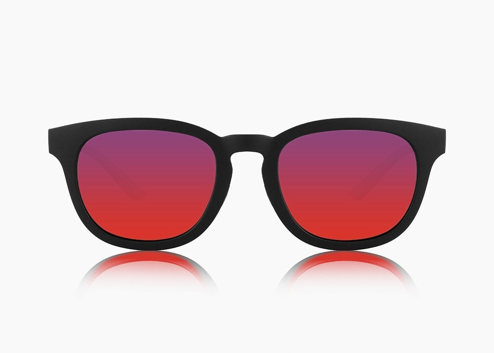 matte black|red sunset mirror