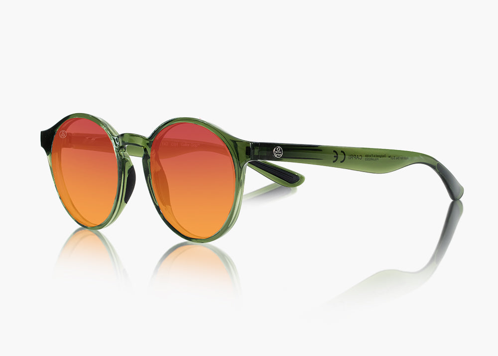 frame|translucent green|lens|red sunset mirror