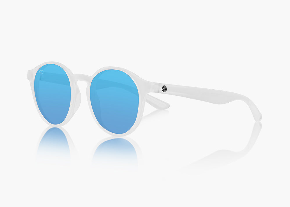 frame|frosted white|lens|blue flash mirror