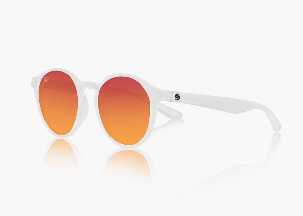 frame|frosted white|lens|red sunset mirror