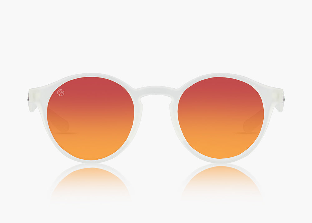 frame|frosted white|lens|red sunset mirror