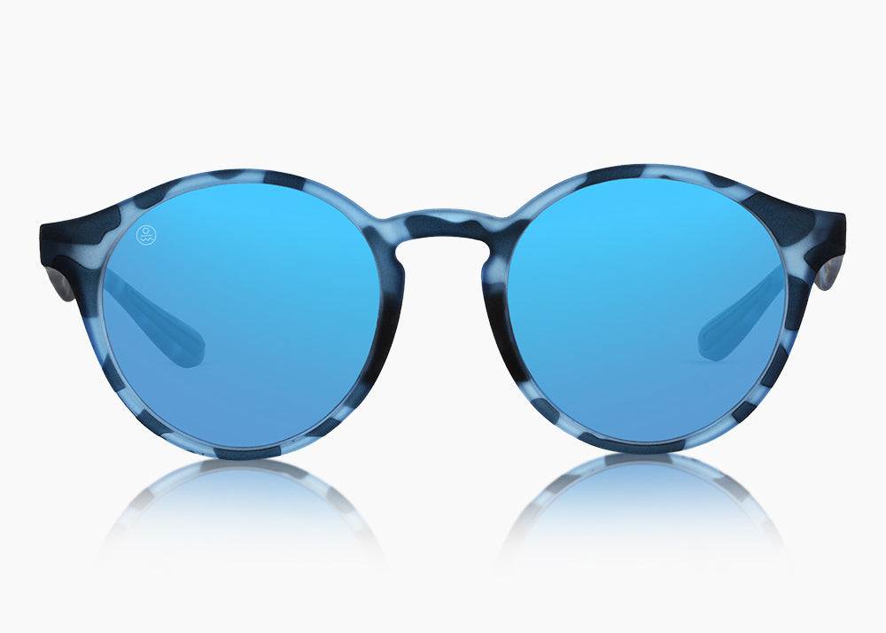 frame|matte blue aqua tortoise|lens|blue flash mirror