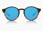frame|matte tortoise|lens|blue flash mirror