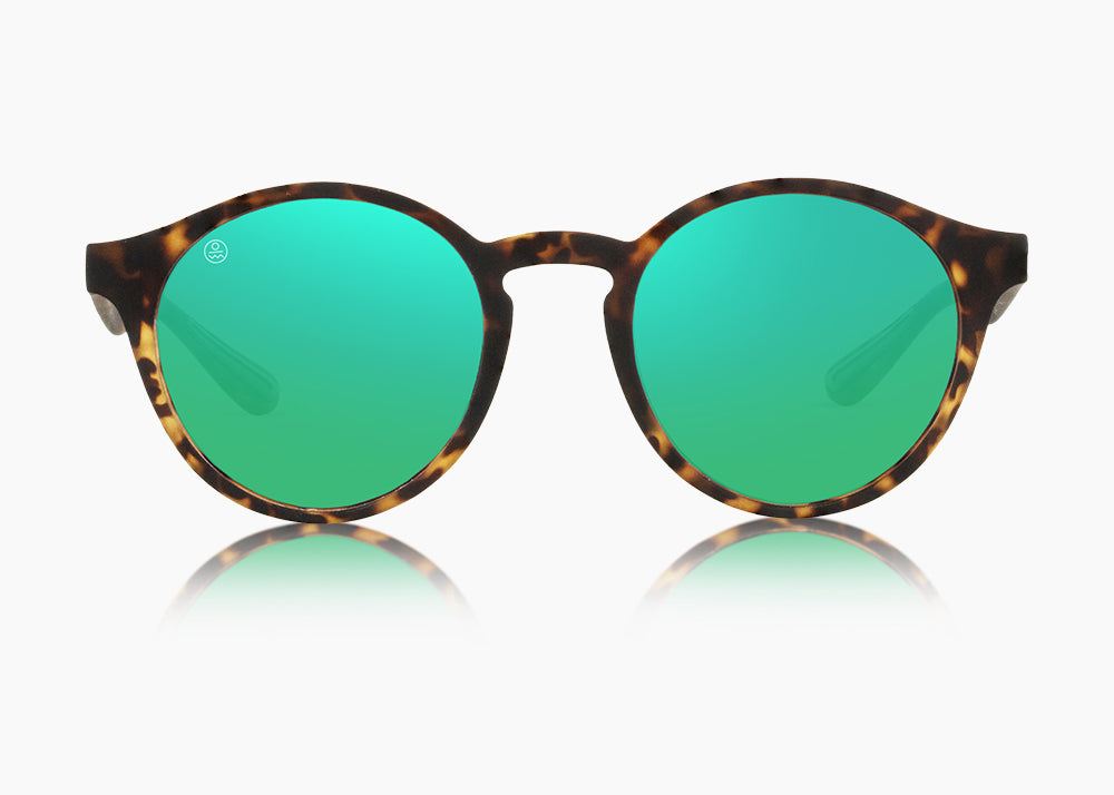 frame|matte tortoise|lens|green flash mirror