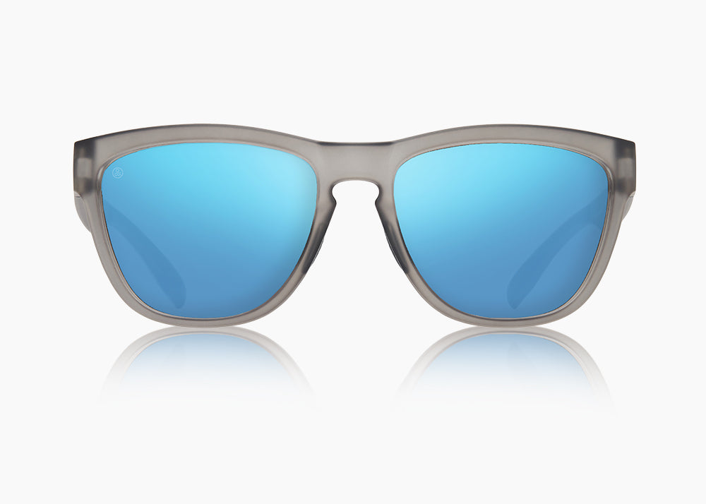 frame|matte translucent gray|lens|blue flash mirror