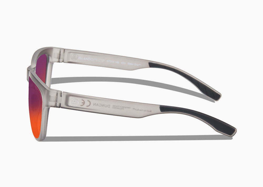 frame|matte translucent gray|lens|red sunset mirror