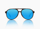 matte tortoise|blue flash mirror