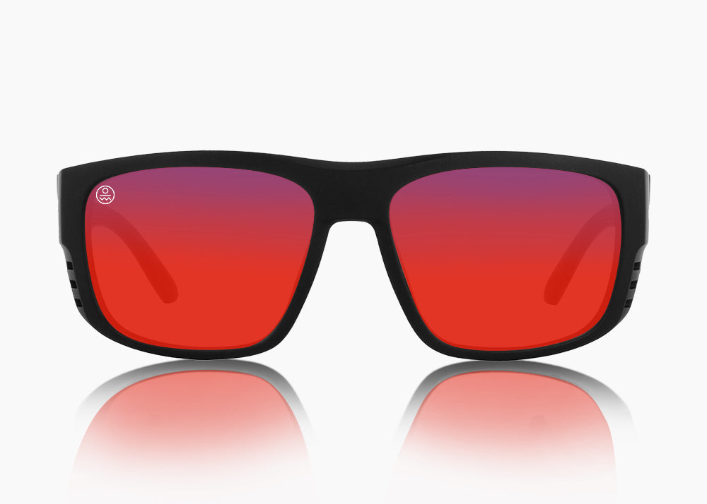 matte black|red sunset mirror