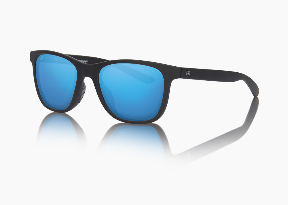 frame|matte black|lens|blue flash mirror