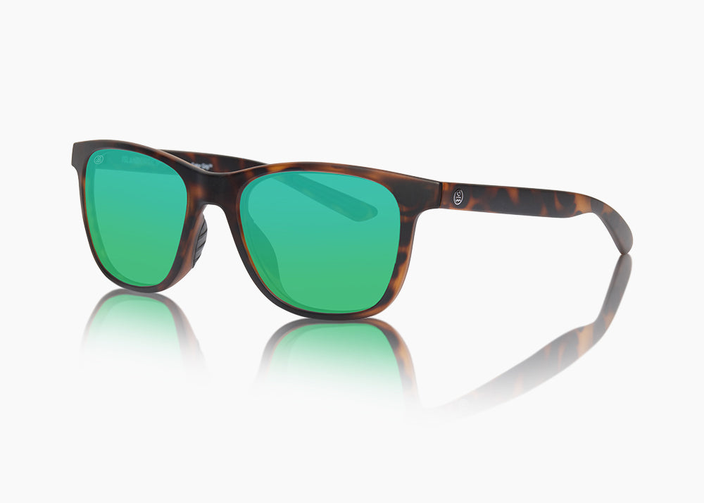 frame|matte tortoise|lens|green flash mirror