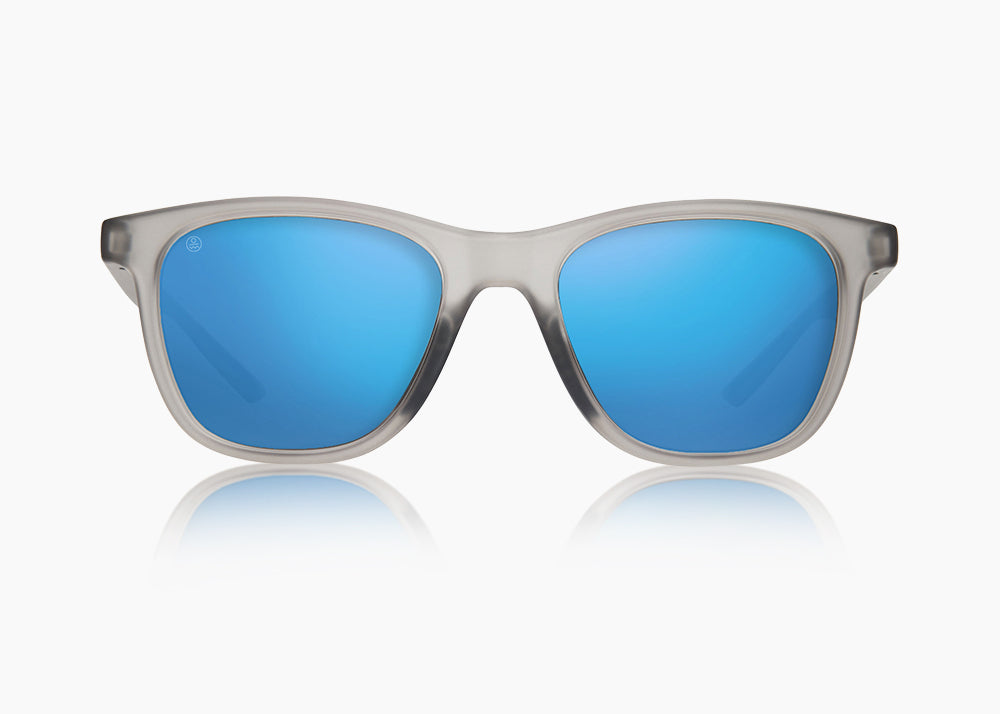 frame|matte translucent gray|lens|blue flash mirror