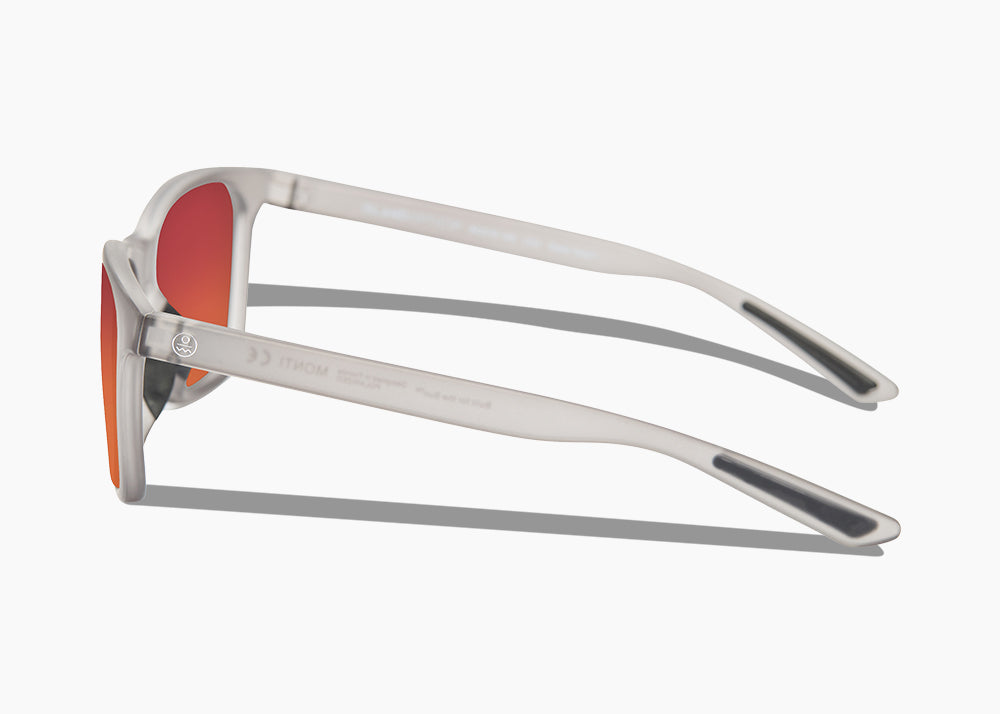 frame|matte translucent gray|lens|red sunset mirror