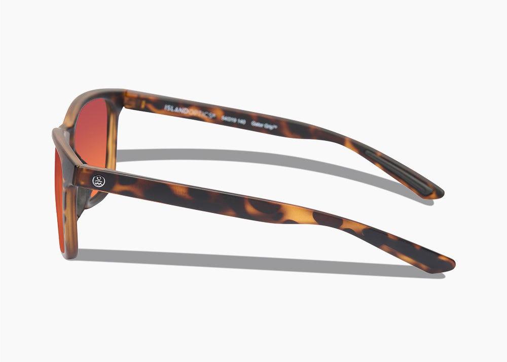 frame|matte tortoise|lens|red sunset mirror