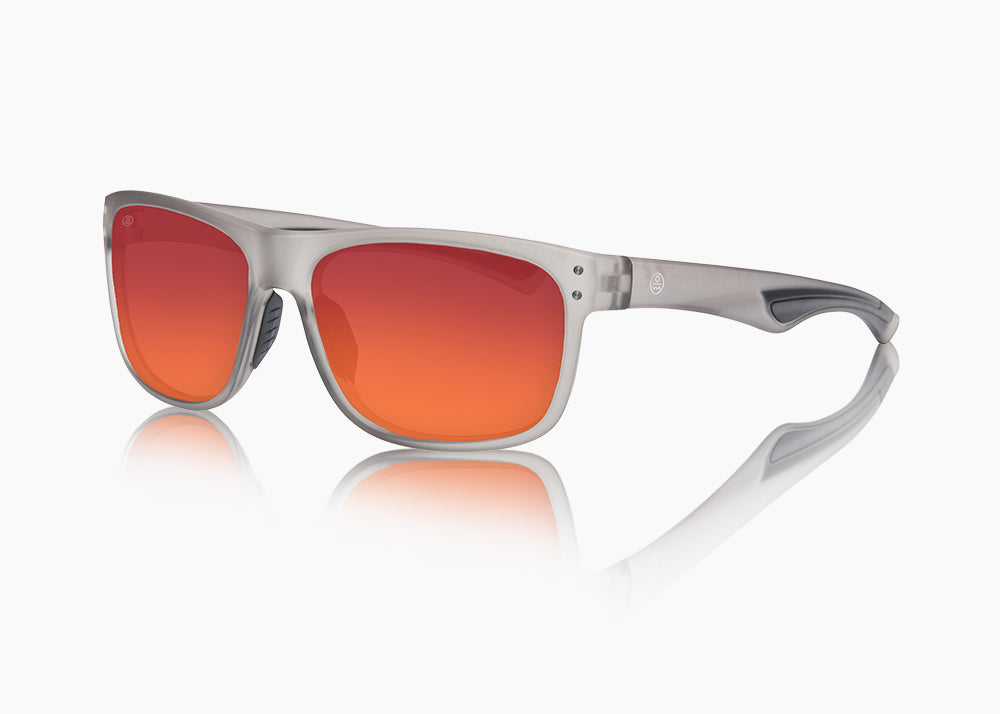 frame|matte translucent gray|lens|red sunset mirror 