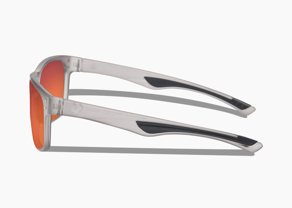 frame|matte translucent gray|lens|red sunset mirror 