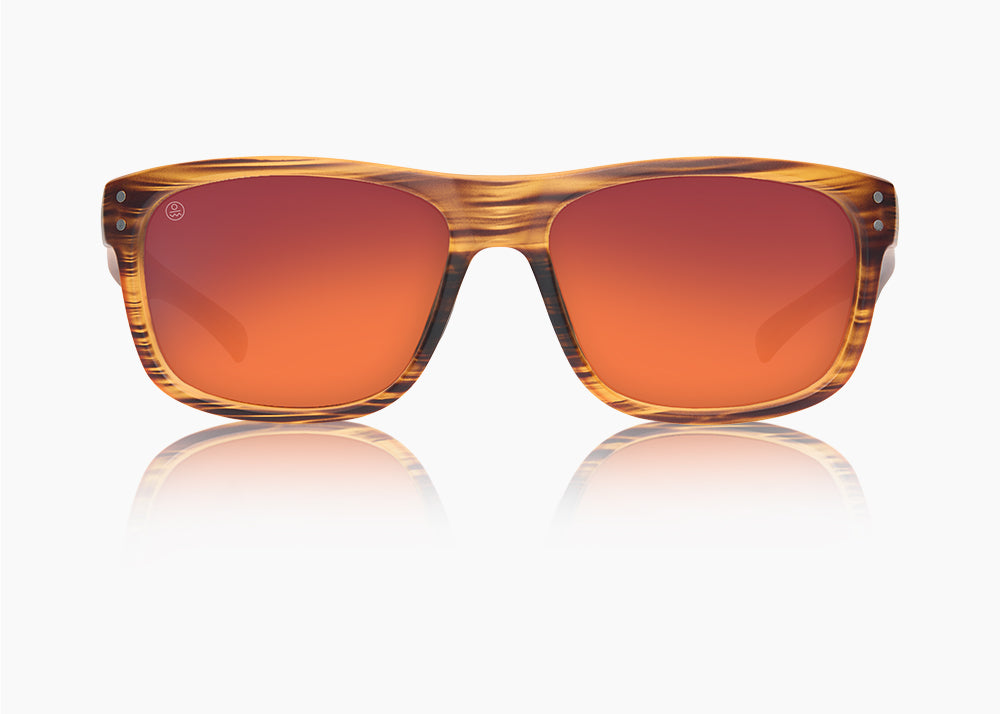frame|wood grain|lens|red sunset mirror