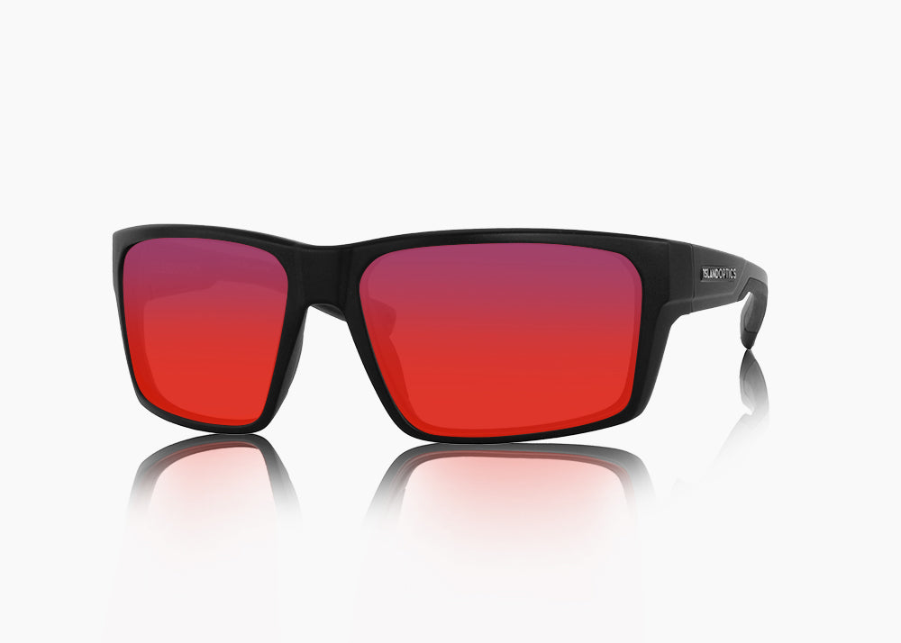 matte black|red sunset mirror