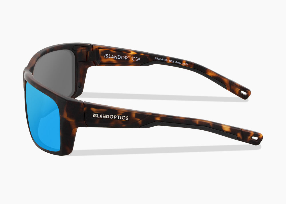 matte tortoise|blue flash mirror
