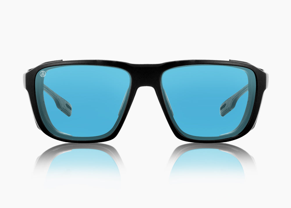 matte black|blue flash mirror 
