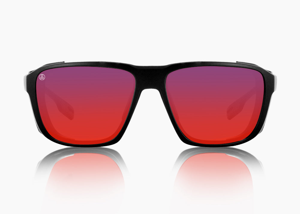 matte black|red sunset mirror 