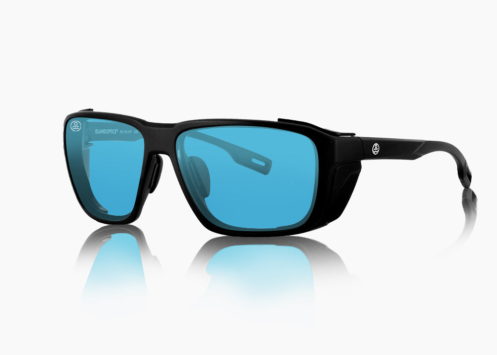 matte black|blue flash mirror 