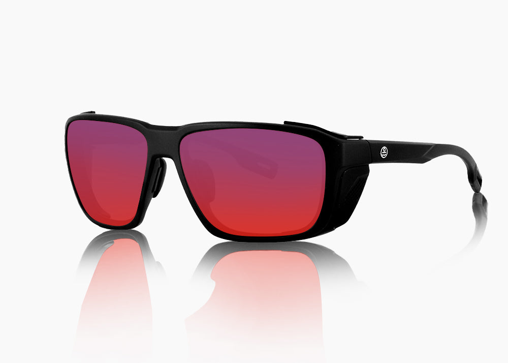 matte black|red sunset mirror 