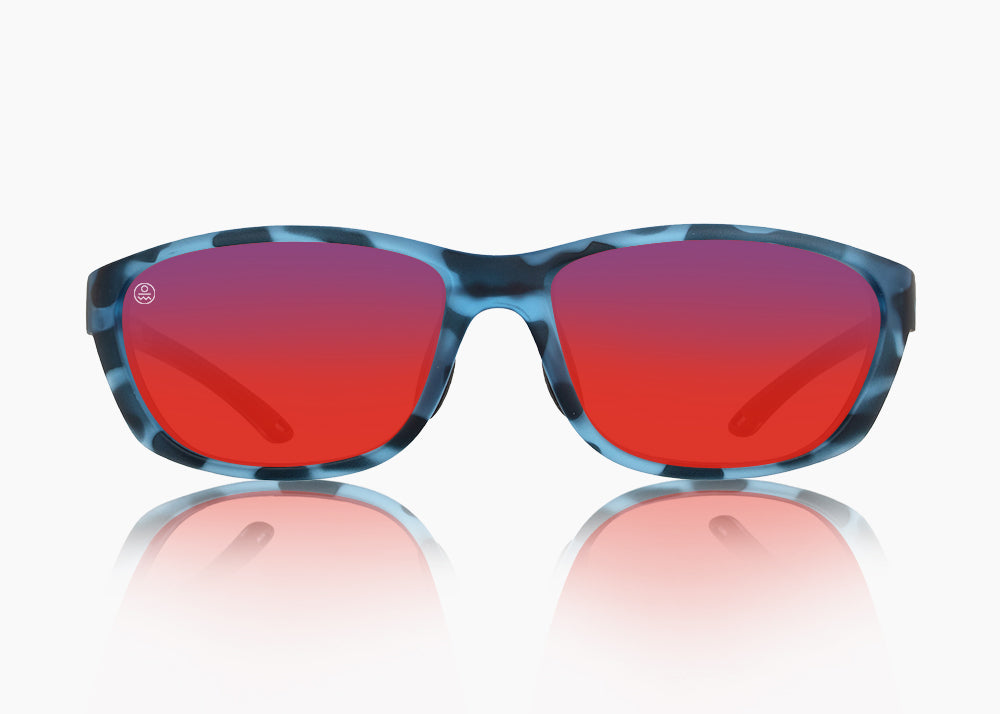 matte blue aqua tortoise|red sunset mirror