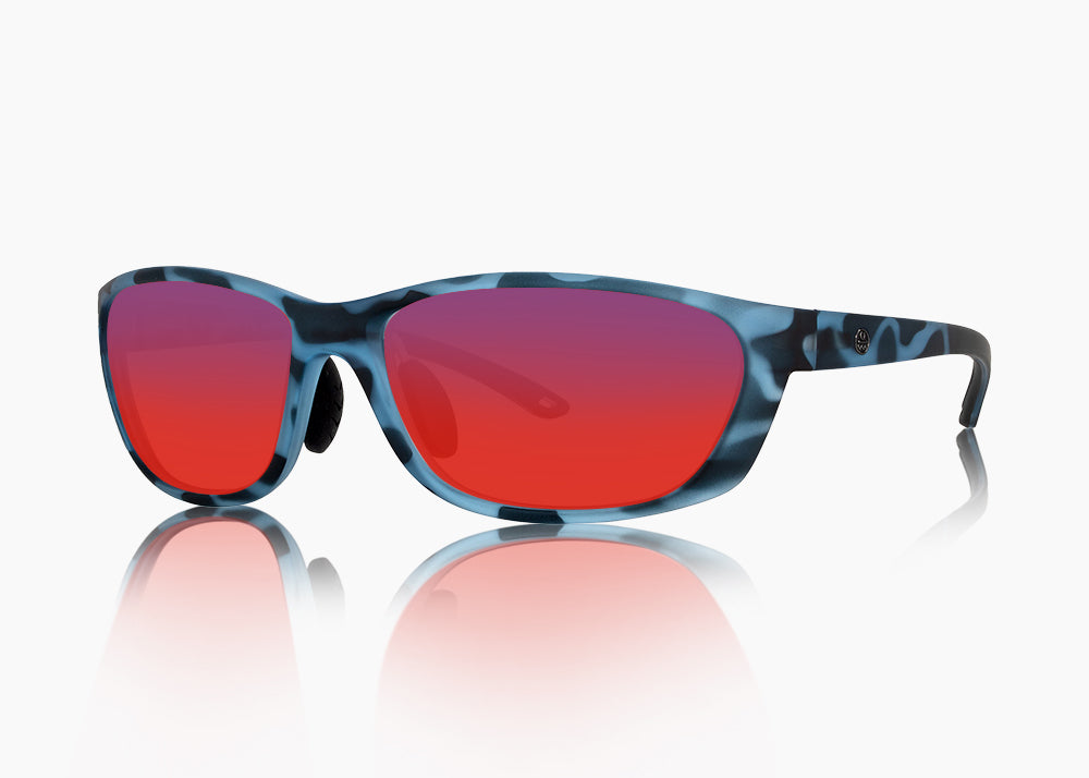 matte blue aqua tortoise|red sunset mirror