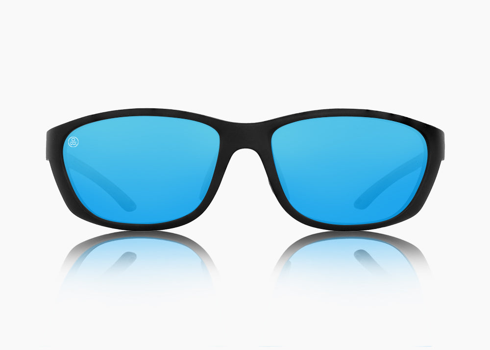 matte black|blue flash mirror