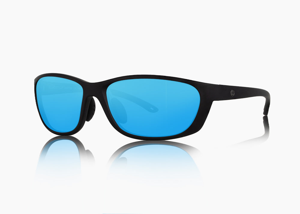 matte black|blue flash mirror
